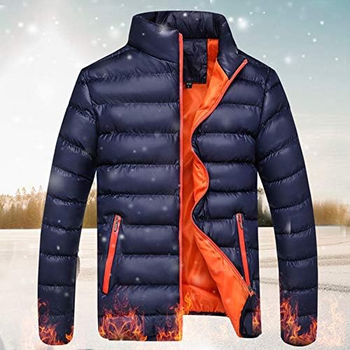Xxbr muške lagane jakna za puhanje zimske dolje CALLAR Slim Fit Jackets Potpuno zip up tople bubble kapute
