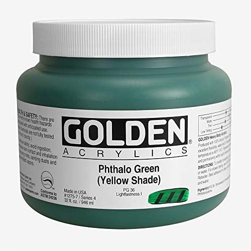Zlatni teški akril 32 oz Jar-Phthalo zelena