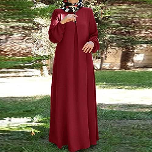 Miashui ženske Casual haljine padaju žene Bohemian Polka Dot Print muslimanska haljina dugi rukavi molitvena Odjeća slatka Casual