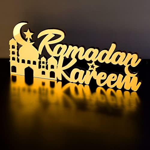 Islamski stol dekori Ramazan Mubarak znak Ramadan Kareem znak Eid ukras Islamski Home Decor