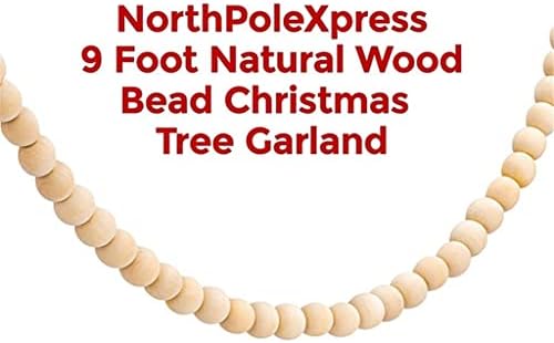 SMLJLQ 9 stopa Prirodno drvo Božićno vijenac Drveno božićno drvce Garland savršeno za rustikalnu prirodnu zemlju