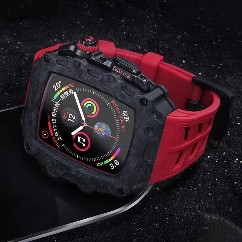 Houcy najnoviji luksuzni komplet za modifikaciju od karbonskih vlakana za Apple Watch Band Case 7 6 45