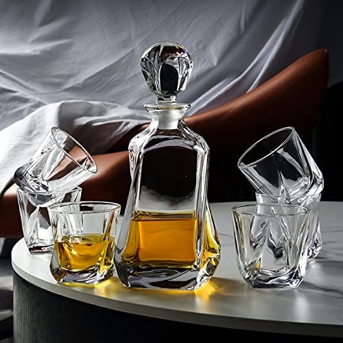BELLKEN set dekantera i čaša za viski, kristalni dekanter za viski sa 6 čaša,Burbon Scotch votka vino ili