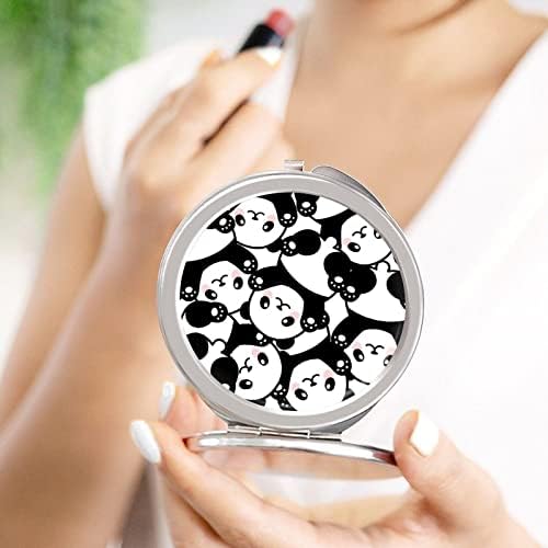 Slatka Pandas Compact Orcal Pocket Travel Makeup Mirror Malo preklopno Prijenosno ručno ogledalo