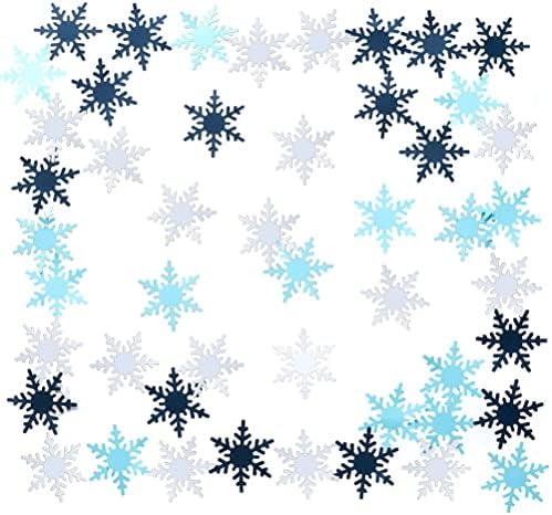 Mowo Snowflake Papir Confetti Dekoracija tablice za zimsku božićnu novogodišnju temu, plavu mornaricu Plava