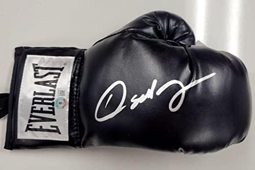 Oscar De La Hoya potpisao autogram Crna Everlast bokserska rukavica ~ Beckett BAS bokserske rukavice sa Holo