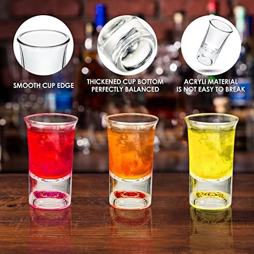 Juexica shot Glasses Set 0.5 Oz/ 15 ml 24 kom akril Mini Shot Glass sa držačem tacne Shot Glass držač za posluživanje Drvo poslužavnik Tequila naočare prozirne čašice za klub Party Bar
