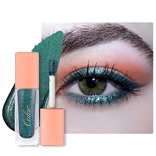 Oulac metalik zeleno tečno sjenilo svjetlucavo sjenilo| zelena tečna olovka za oči svjetlucava šminka za oči|