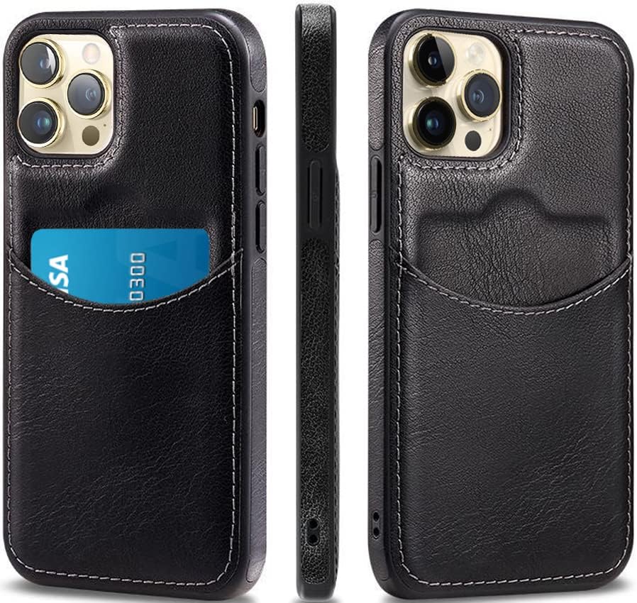 TOPSEM futrola za iPhone 14 Pro Max PU kožna torbica sa držačem za kartice, Retro Luxury kožna tanka torbica