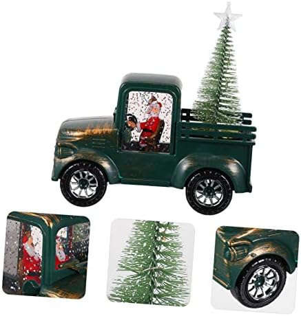 Kisangel Tractor Ornament Božićne mrlje Snight Glow u tamnom declu Decor Decor Stolpop Glitter Craft Božićni zanat Pejzažni Prop Božićna scena Prop plastična školjka Lanter sjaj