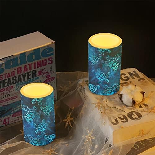 Chaqlin Plava morska kornjača Theme LED svijeće bez svijeća Flipkering baterijske svijeće za žene muškarci
