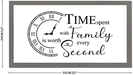 Drveni znak Pozitivni citati Vrijeme provedeno sa porodicom vrijedi svake druge vjerske citate 12x22in siva