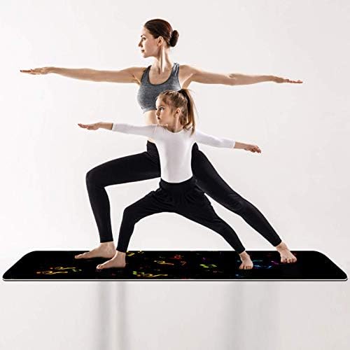 Unicey debela neklizajuća Vježba & amp; fitnes 1/4 prostirka za jogu sa apstraktnim šarenim muzičkim notama Print for Yoga Pilates & podna fitnes Vježba