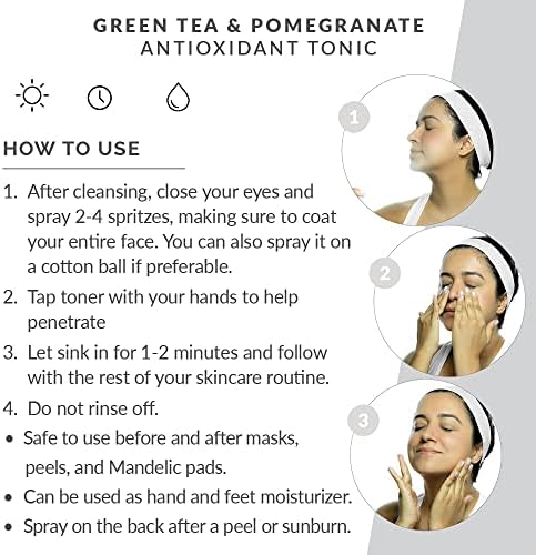 Izvan Tena zeleni čaj & amp; Nar antioksidativni tonik bogat tonerom koji zaključava hidrataciju za posvjetljivanje i podmlađivanje kože