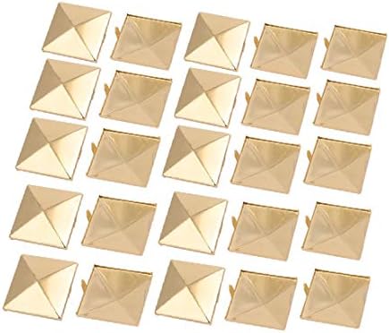 X-dree 25pcs 35 mm Papir u obliku kvadratnog u obliku brada za crtač za crtanje za crtač za crtanje (25kom 35mm en Forma de Papel Brad Light Gold Tone Para Scrapbooking Diy Craft