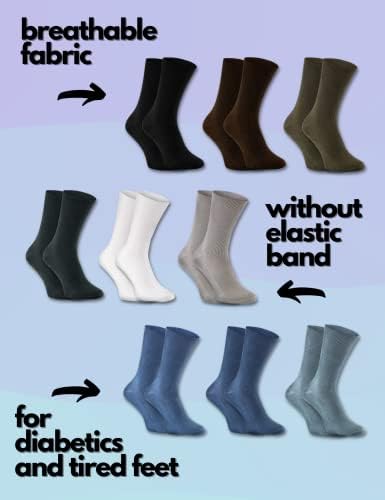 Rainbow čarape - Žene Muškarci Dijabetičara Nevezave labave čarape - 1 par - crna - Veličina SAD 8-9.5 EU 39-41 ...
