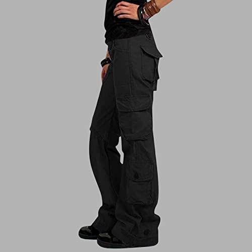 Zlovhe teretne hlače žene, žene ženske baggy teretne hlače sa džepovima širine pantalone za noge labave kombinezone duge hlače teretni pantalone