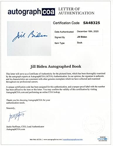 Prvi Lady Dr Jill Biden potpisan autogram gdje svjetlost ulazi u B - Joe Biden , drugu damu Sjedinjenih Država pod Barackom Obamom - 2020. politička memorija, povijesni potpis sa autentičnosti ISBN-13: 978 -1250182326 ISBN-10: 1250182328