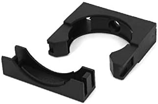 X-dree Crna plastična AD54.5 Konfektni nosač cijevi valoviti cijev (abrazadera de Corfugado de plástico negro