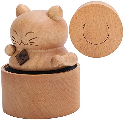 FBVCDX Wood Music Box Lucky Boalth Mačke Figurine Music Box Drvena slatka muzička kutija Kućni