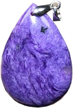 Prirodni karoin privjesak Purple Charoite Crystal Stone za žene Muškarci Vole poklon 42x29x8mm perle vode kamen Srebrni nakit Aaaaa