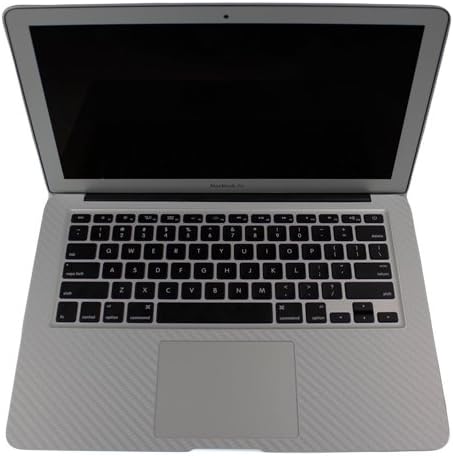 Skinomi Srebrni karbonski vlakni puni tjelesni kož kompatibilan sa Apple MacBook Air 13 in. Techskin film protiv mjehurića