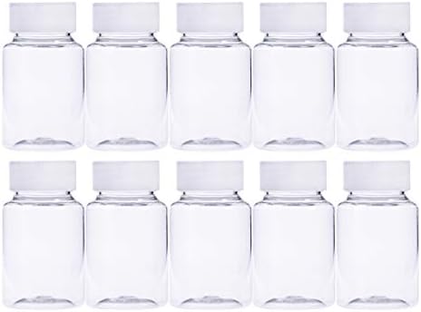 Ciieeo 10pcs Clear Pill bočice prazna Plastična vitaminska bočica sa kapicama posuda za bočice sa lijekovima za trave tečnost Pill Storage 80ML