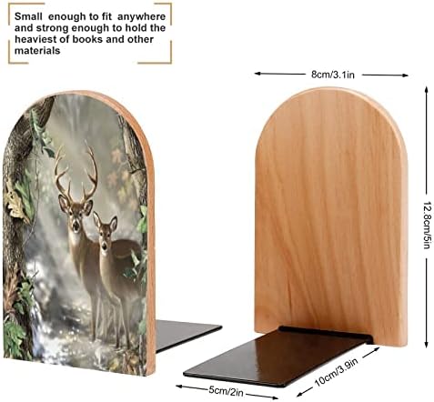 Real Tree Camouflage Jelena štampane Drvo završava Non-Skid dekor Bookend mali za ured kući 1 par