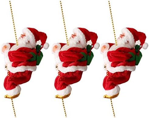 9 električni penjanje Santa, Božić ukras na konopac ljestvama penje gore-dolje, Kreativna igračka sa muzikom i zvukom ukras za Božić stablo kamin Home Decor
