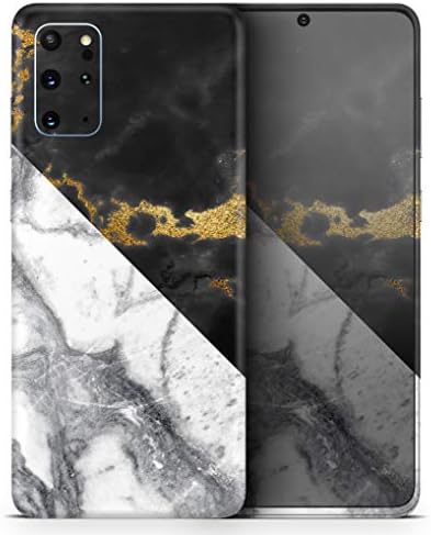 Dizajn Skinz Bijeli-crni mramorni i digitalni zlatni folija V1 zaštitni vinilni naljepnica zamotavanje kože Kompatibilan je sa Samsung Galaxy S20