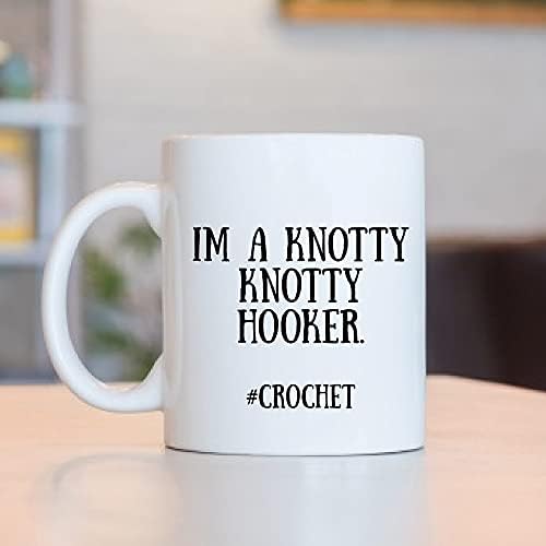 Ja sam knotty knotty Hooker šolja - smešno heklanje, pletenje, šolje za pletilje, heklanje, pređa, kancelarija, ideje za poklone ručno rađena novitet kafa