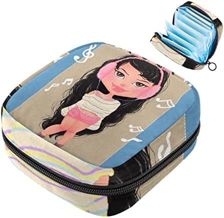 ORYUEKAN torba za odlaganje higijenskih uložaka, prenosiva menstrualna torba za žene i djevojčice torbica za menstrualne čašice, modna Muzika iz crtića