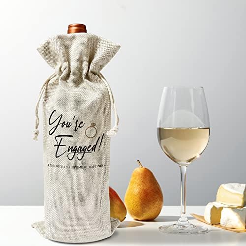 Angažone vinske torbe - za vjenčani poklon, par poklon - Burlap za višekratnu upotrebu sa poklon-1 kom / JIU049
