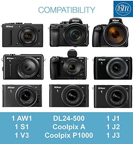 BM Premium EN-EL20, Enel20A Dvostruki punjač za baterije za CoolPIX P950, P1000, Nikon DL24-500, COOLPIX A, 1 J1, 1 J2, 1 J3, 1 S1, 1 V3 Digitalni fotoaparati