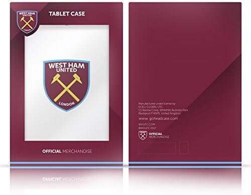 Dizajni za glavu Službeno licencirani West Ham United FC Home 2019/20 Crest Kit Kožne knjige Cover Cover Cover Cover Compatibible s Apple iPad Mini