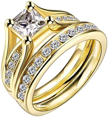 Zlatni trg cirkonijski prsten jednostavan modni nakit Popularni dodaci Dječački prstenovi za tinejdžere
