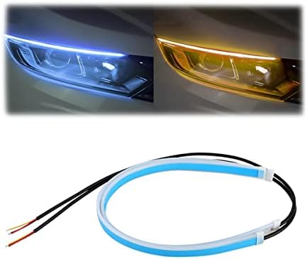 Auto LED svjetla za prednja svjetla, Vanjska dvobojna 2 kom DRL prednja svjetla, vodootporna preklopna sekvencijalna