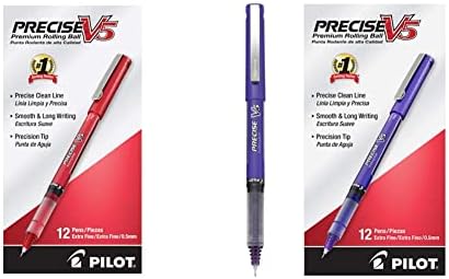 PILOT Precise V5 Stick tečna Tinta Rolling kuglične olovke, Extra Fine point crveno mastilo, 12-pakovanje