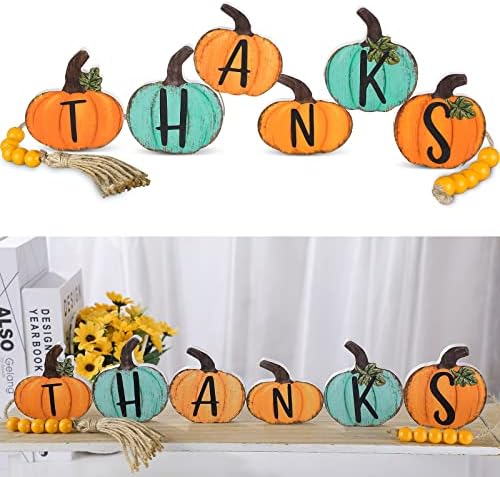 Gerrii Hvala bundeve dekoracije 3.15 x 3.54 inčni zahvalnosti bundeva Set za jesen jesen zahvalnosti Harvest Home dekoracije za Dan zahvalnosti Harvest dan kuhinje stola dnevni boravak