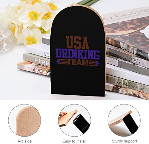 USA Drinking Team Book završava za police drveni stalak za knjige držač za knjige za dekoraciju