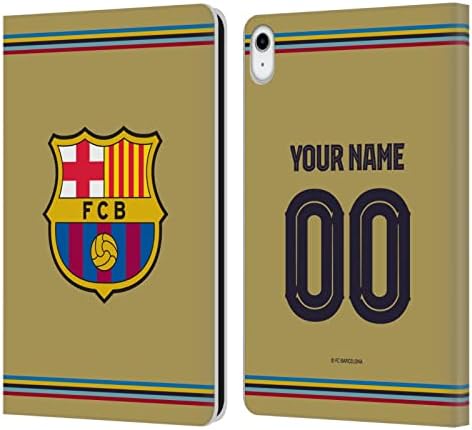 Dizajni za glavu Službeno licencirani prilagođeni prilagođeni prilagođeni personalizirani FC Barcelona Gost 2022/23 komplet kožne knjige novčanik poklopca Kompatibilan sa Apple iPad 10.9