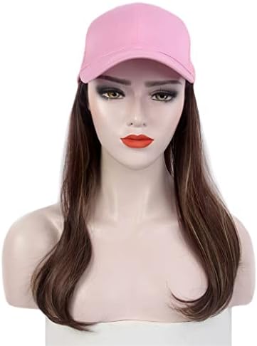 SDFGH Fashion ženske kape, kape za kosu, roze bejzbol kape, perike, duge kovrdžave smeđe perike, kape