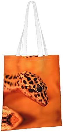 Ewmar Leopard little Gecko Print platnena Prijenosna torba za kupovinu pogodna je za kupovinu, posao,