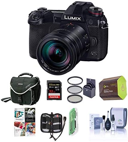 Panasonic Lumix G9 kamera bez ogledala, crna sa Lumix g Leica DG Vario-Elmarit 12-60mm F/2.8 - 4.0 objektivom-paket sa 32GB SDHC U3 karticom, rezervnom baterijom, kućištem kamere, kompletom za čišćenje, softverskim paketom i još mnogo toga
