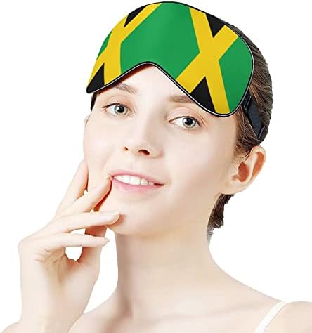 Funnystar Jamaikanska zastava Mekani maski za spavanje zaslona za spavanje za spavanje savršenim blokovima svjetlo sa podesivim remenom