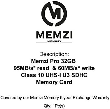 MEMZI PRO 32GB SDHC memorijska kartica za Fujifilm FinePix XP30, XP22, XP20, XP11, XP10 digitalne kamere - klasa velike brzine 10 UHS-I U3 95MB / s čitanje 60MB / s pisanje 4K 2K 3D Full HD snimanje