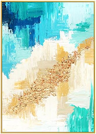 JFNISS ručno oslikano ulje - ručno oslikano plavo mediteransko sažetak velike veličine uljane slike Moderna platna zidna slika za dnevni boravak spavaća soba Kućni dekor bez okvira, 50x70cm