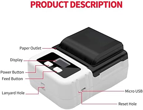 XXXDXDP termalni štampač ručni štampač etiketa podržava 20-50mm širinu papira na više jezika za štampanje pomoću