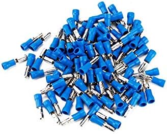 Ožičenje kruga 100kom plavi razni ženski + muški metak Butt konektor izolirani komplet stezaljki za presovanje 16-14 AWG