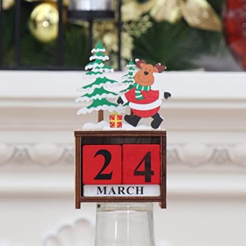 Božić drveni DIY Ornamenti kalendar odbrojavanja Stari snjegović Božićni ukrasi ukrasi pokloni i ornament
